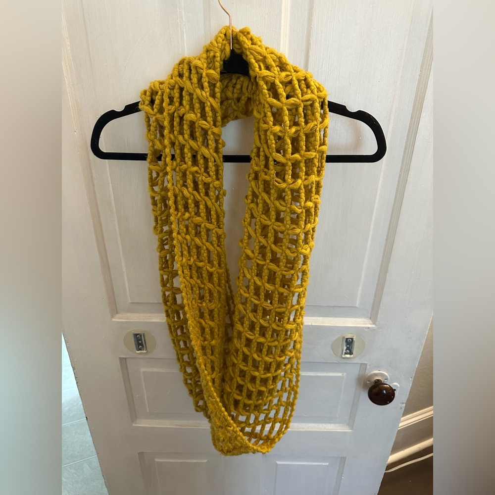 Chunky Yellow Knit Scarf